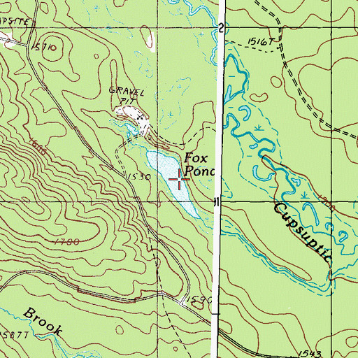Topographic Map of Fox Pond, ME
