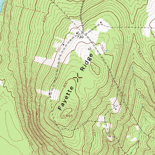 Topographic Map of Fayette Ridge, ME