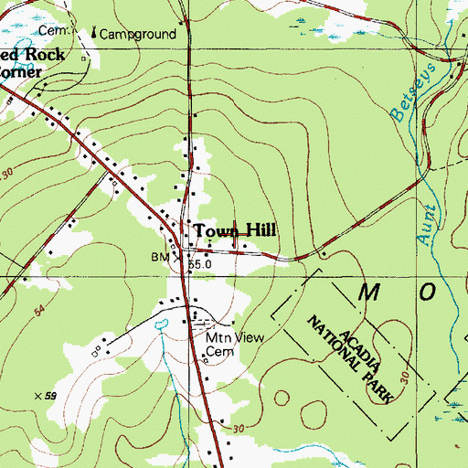 Topographic Map of Federated Church, ME