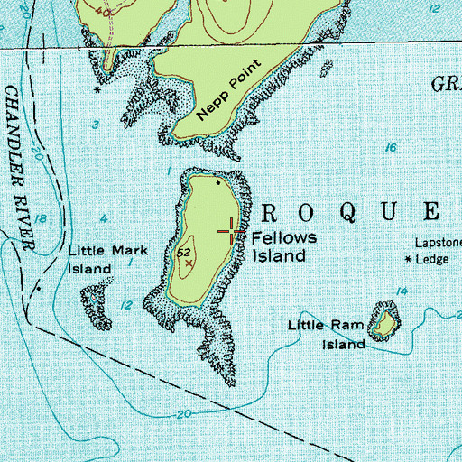 Topographic Map of Fellows Island, ME