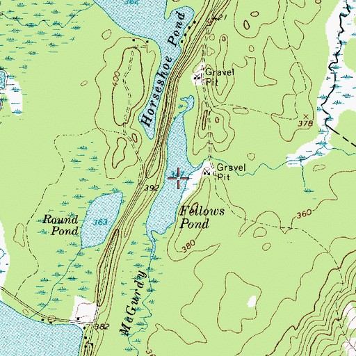 Topographic Map of Fellows Pond, ME