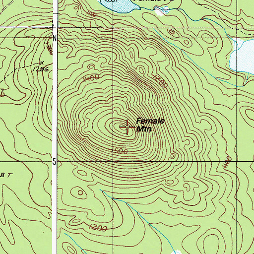 Topographic Map of Female Mountain, ME