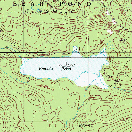 Topographic Map of Female Pond, ME