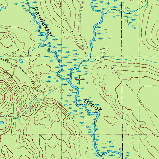 Topographic Map of Fenderson Brook, ME