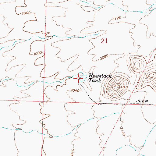 Topographic Map of Haystack Tank, AZ