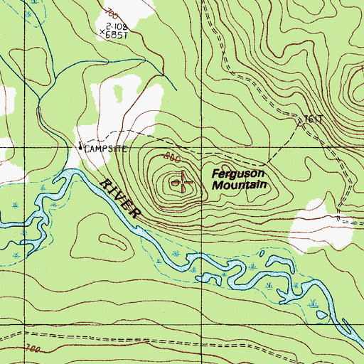 Topographic Map of Ferguson Mountain, ME