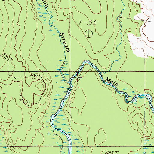 Topographic Map of Ferguson Stream, ME
