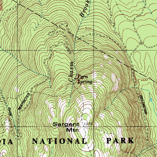 Topographic Map of Fern Spring, ME