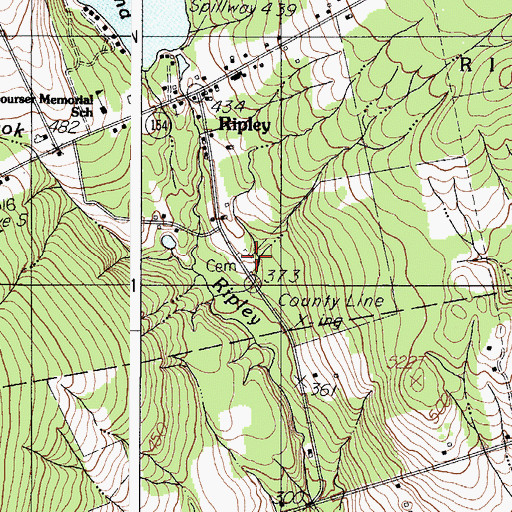 Topographic Map of Fern - Dale Cemetery, ME