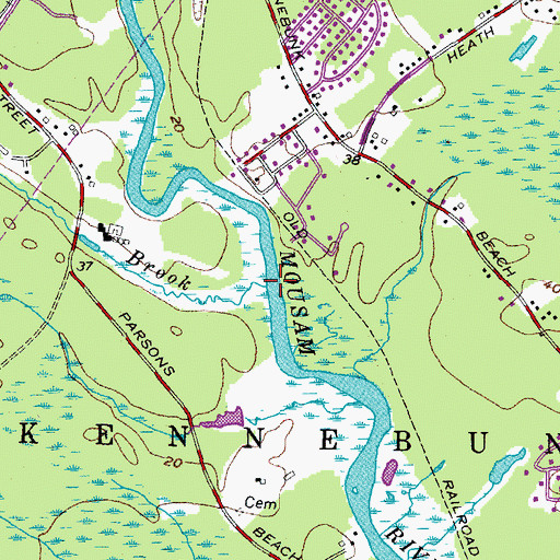 Topographic Map of Fernald Brook, ME