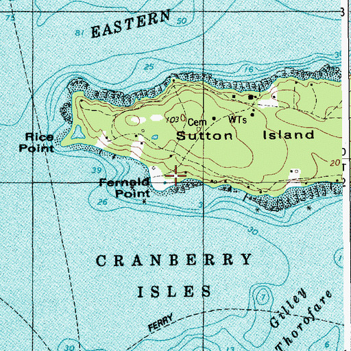 Topographic Map of Fernald Point, ME