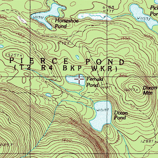 Topographic Map of Fernald Pond, ME