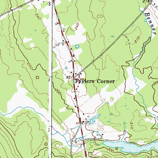 Topographic Map of Feylers Corner, ME