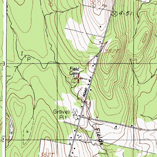 Topographic Map of Field Cemetery, ME