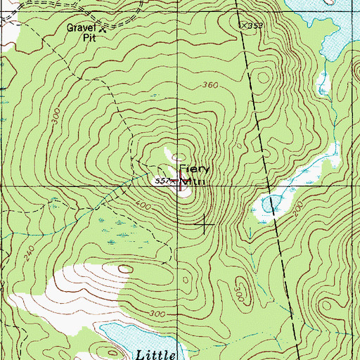 Topographic Map of Fiery Mountain, ME