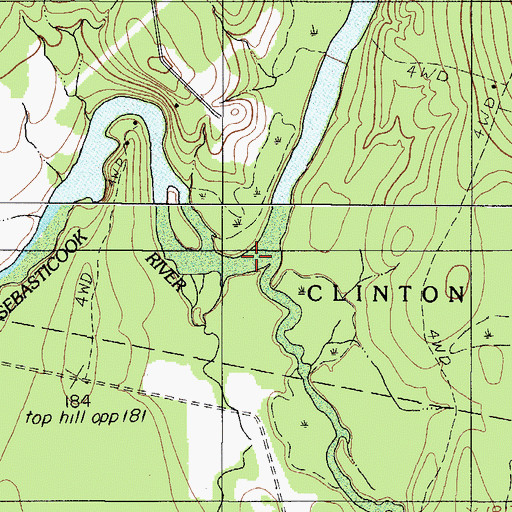 Topographic Map of Fifteenmile Stream, ME