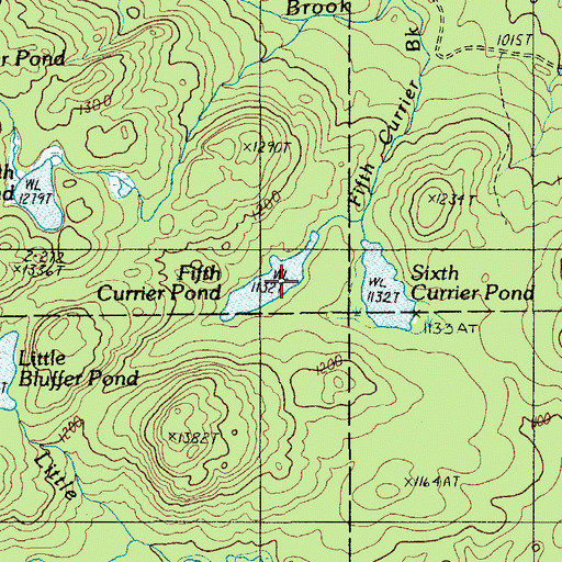Topographic Map of Fifth Currier Pond, ME