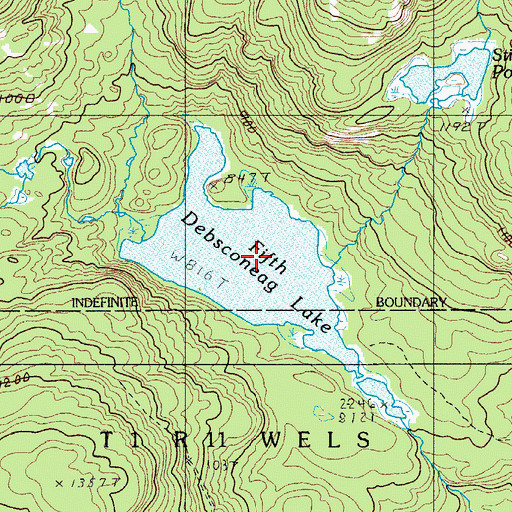 Topographic Map of Fifth Debsconeag Lake, ME