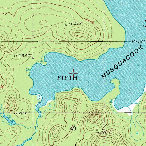 Topographic Map of Fifth Musquacook Lake, ME