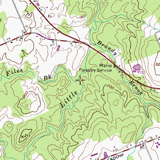 Topographic Map of Files Brook, ME