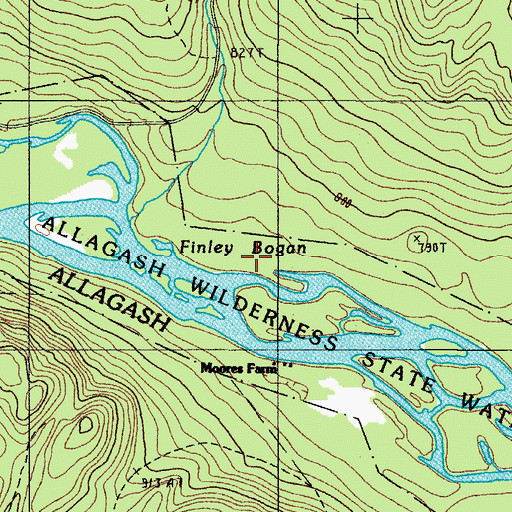 Topographic Map of Finley Bogan, ME