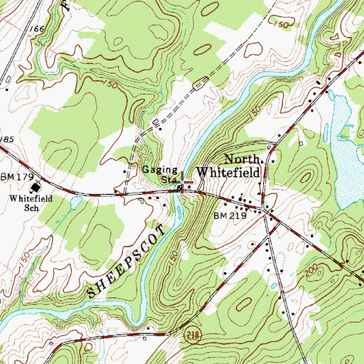 Topographic Map of Finn Brook, ME
