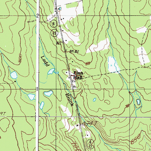 Topographic Map of Finn Hall, ME