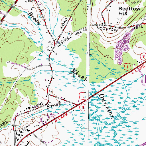Topographic Map of Finnerd Brook, ME