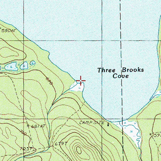 Topographic Map of First Brook, ME