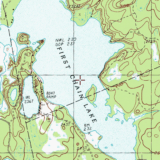 Topographic Map of First Chain Lake, ME