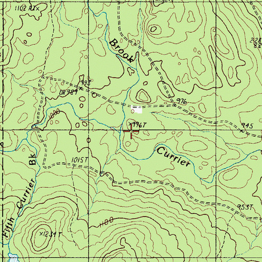 Topographic Map of First Currier Brook, ME