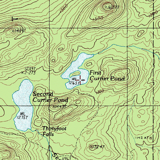 Topographic Map of First Currier Pond, ME