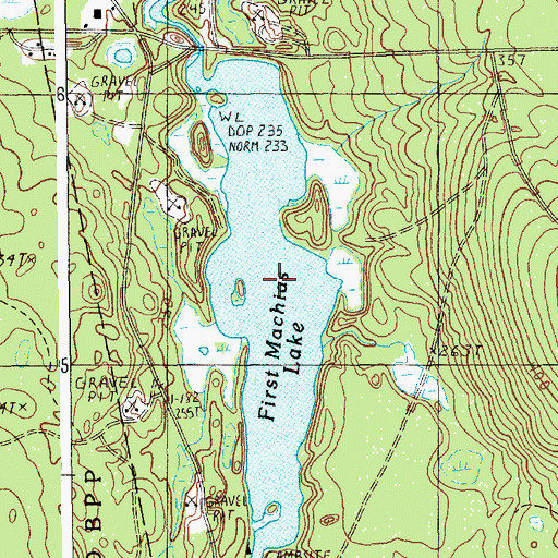 Topographic Map of First Machias Lake, ME
