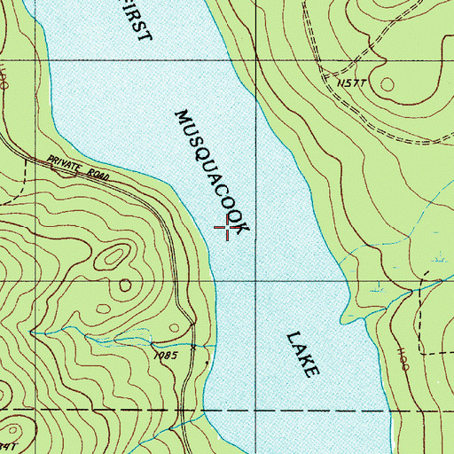 Topographic Map of First Musquacook Lake, ME