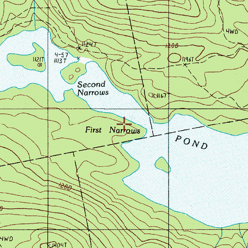 Topographic Map of First Narrows, ME