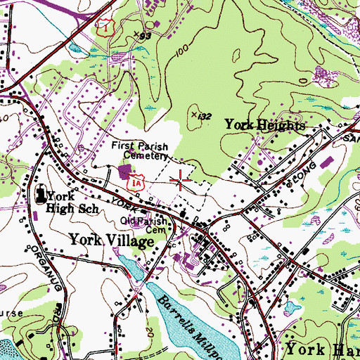Topographic Map of First Parish Cemetery, ME