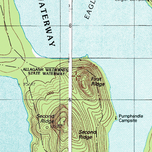 Topographic Map of First Ridge, ME