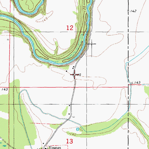 Topographic Map of Youngs School, AR