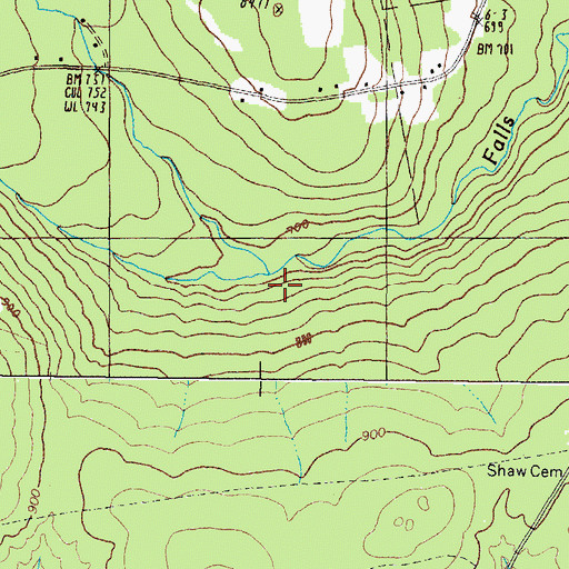 Topographic Map of Fish Brook, ME