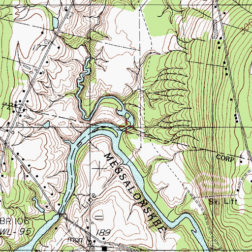 Topographic Map of Fish Brook, ME