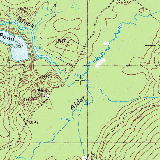 Topographic Map of Fish Brook, ME