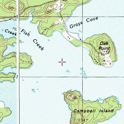Topographic Map of Fish Creek, ME