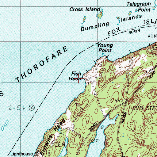 Topographic Map of Fish Head, ME