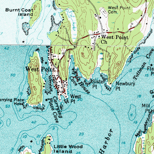 Topographic Map of Fish House Cove, ME