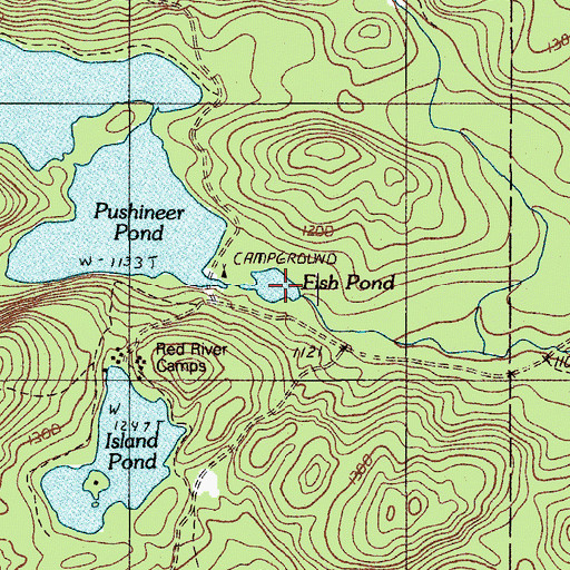 Topographic Map of Fish Pond, ME