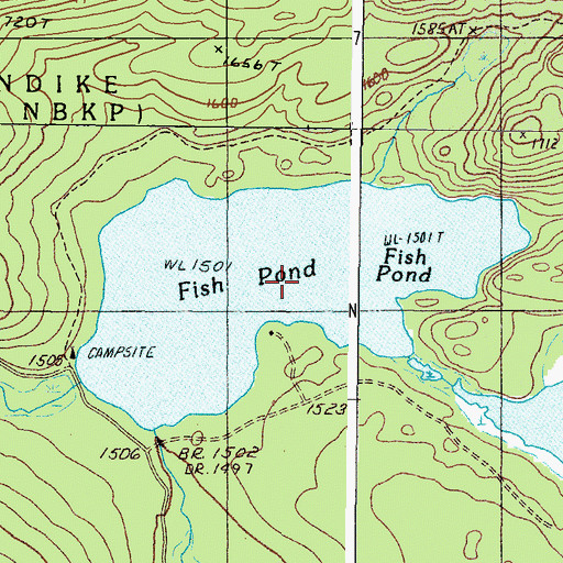 Topographic Map of Fish Pond, ME