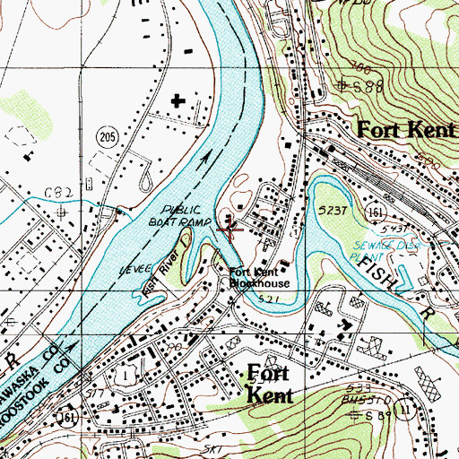 Topographic Map of Fish River, ME