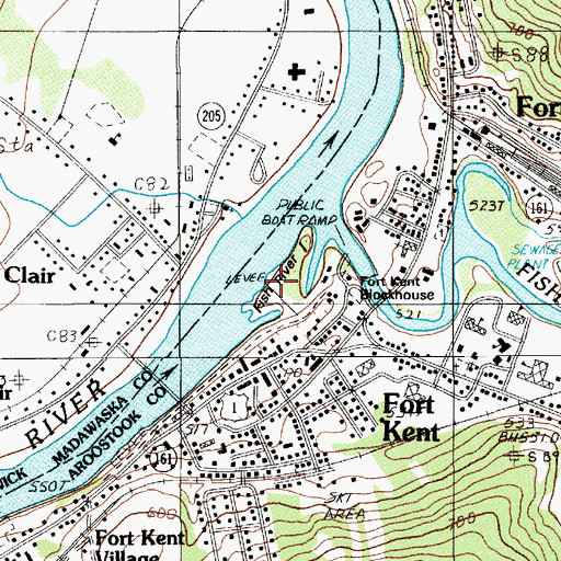 Topographic Map of Fish River Island, ME