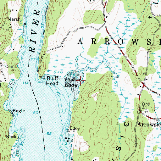 Topographic Map of Fisher Eddy, ME