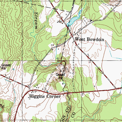 Topographic Map of Fisher Stream, ME